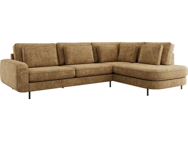 Narożnik CALENO L - strona prawa - jasnobrązowy, szenil grubo tkany