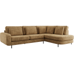 Narożnik CALENO L - strona prawa - jasnobrązowy, szenil grubo tkany