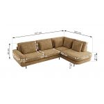 Narożnik CALENO L - strona prawa - jasnobrązowy, szenil grubo tkany