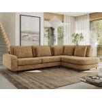 Narożnik CALENO L - strona prawa - jasnobrązowy, szenil grubo tkany