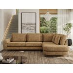 Narożnik CALENO L - strona prawa - jasnobrązowy, szenil grubo tkany