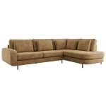 Narożnik CALENO L - strona prawa - jasnobrązowy, szenil grubo tkany