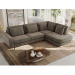 Narożnik CALENO L - strona prawa - brązowy, szenil grubo tkany