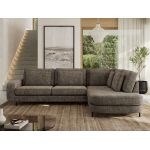 Narożnik CALENO L - strona prawa - brązowy, szenil grubo tkany