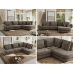 Narożnik CALENO L - strona prawa - brązowy, szenil grubo tkany