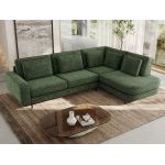 Narożnik CALENO L - strona prawa - ciemnozielony, szenil grubo tkany