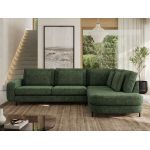 Narożnik CALENO L - strona prawa - ciemnozielony, szenil grubo tkany