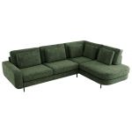 Narożnik CALENO L - strona prawa - ciemnozielony, szenil grubo tkany