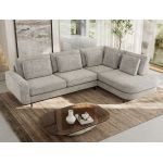 Narożnik CALENO L - strona prawa - jasnoszary, szenil grubo tkany