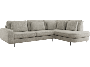 Narożnik CALENO L - strona prawa - jasnoszary, szenil grubo tkany