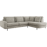 Narożnik CALENO L - strona prawa - jasnoszary, szenil grubo tkany