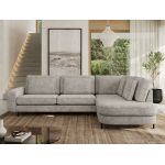 Narożnik CALENO L - strona prawa - jasnoszary, szenil grubo tkany