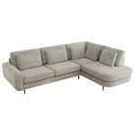 Narożnik CALENO L - strona prawa - jasnoszary, szenil grubo tkany