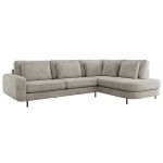 Narożnik CALENO L - strona prawa - jasnoszary, szenil grubo tkany