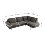 Narożnik CALENO L - strona prawa - szary, szenil grubo tkany