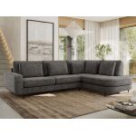 Narożnik CALENO L - strona prawa - szary, szenil grubo tkany