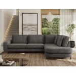 Narożnik CALENO L - strona prawa - szary, szenil grubo tkany