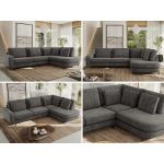 Narożnik CALENO L - strona prawa - szary, szenil grubo tkany