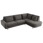 Narożnik CALENO L - strona prawa - szary, szenil grubo tkany