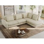 Narożnik CALENO L - strona prawa - beżowy, welwet