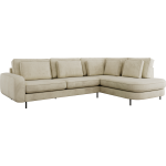 Narożnik CALENO L - strona prawa - beżowy, welwet