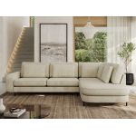 Narożnik CALENO L - strona prawa - beżowy, welwet