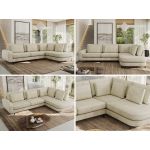 Narożnik CALENO L - strona prawa - beżowy, welwet