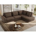 Narożnik CALENO L - strona prawa - brązowy, welwet