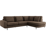 Narożnik CALENO L - strona prawa - brązowy, welwet