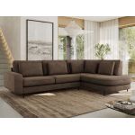 Narożnik CALENO L - strona prawa - brązowy, welwet