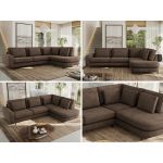 Narożnik CALENO L - strona prawa - brązowy, welwet