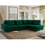 Narożnik CALENO L - strona prawa - ciemnozielony, welwet