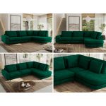 Narożnik CALENO L - strona prawa - ciemnozielony, welwet