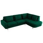Narożnik CALENO L - strona prawa - ciemnozielony, welwet