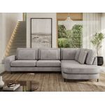 Narożnik CALENO L - strona prawa - jasnoszary, welwet