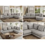 Narożnik CALENO L - strona prawa - jasnoszary, welwet