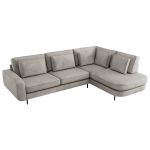 Narożnik CALENO L - strona prawa - jasnoszary, welwet
