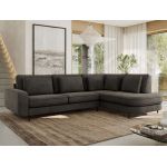 Narożnik CALENO L - strona prawa - ciemnoszary, welwet