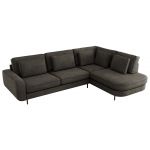 Narożnik CALENO L - strona prawa - ciemnoszary, welwet