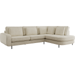 Narożnik CALENO L - strona prawa - kremowy, struktura