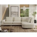 Narożnik CALENO L - strona prawa - kremowy, struktura