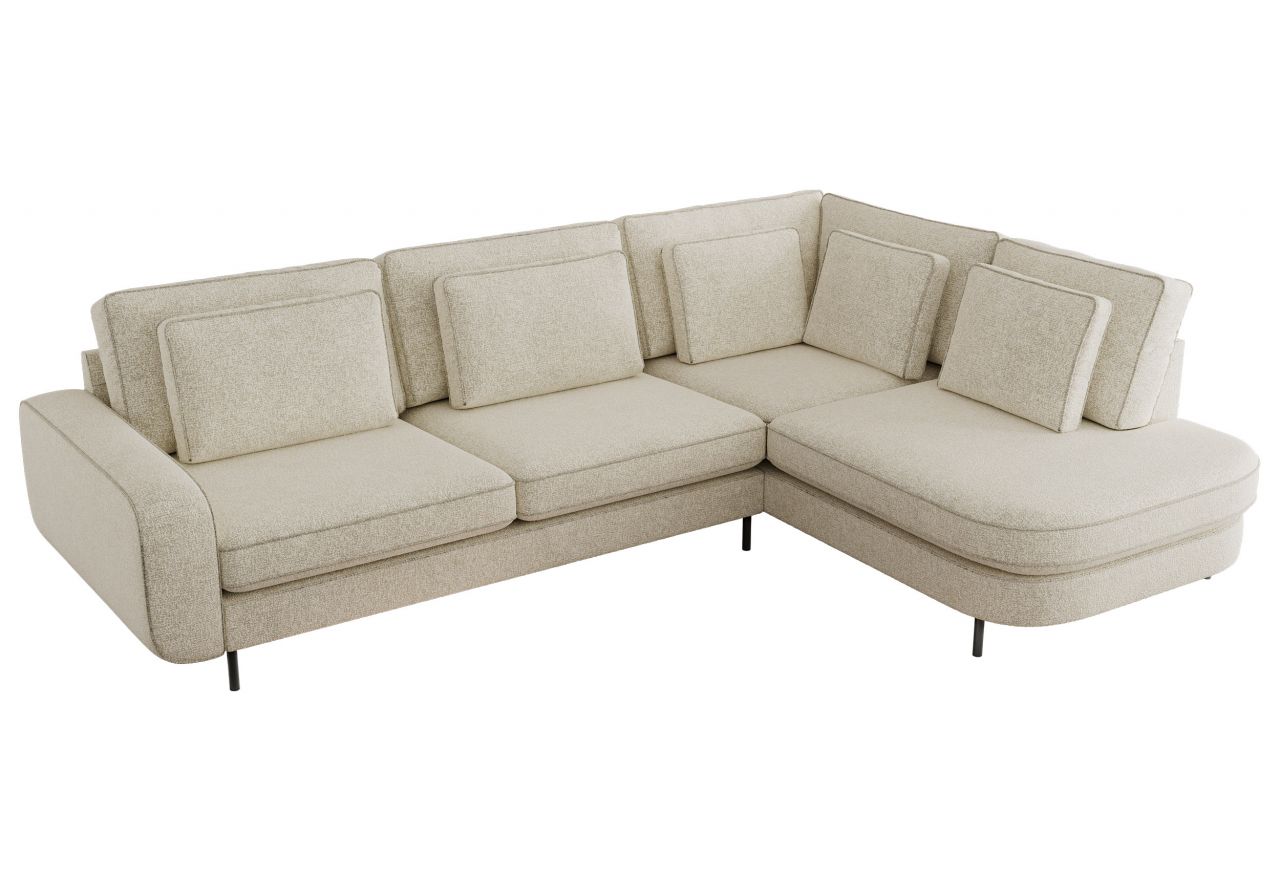 Narożnik CALENO L - strona prawa - kremowy, struktura