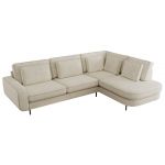 Narożnik CALENO L - strona prawa - kremowy, struktura