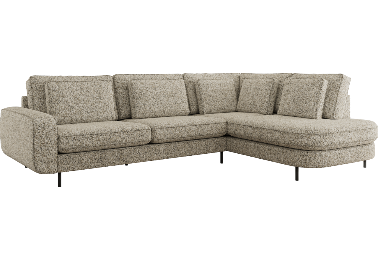 Narożnik CALENO L - strona prawa - beżowy, struktura