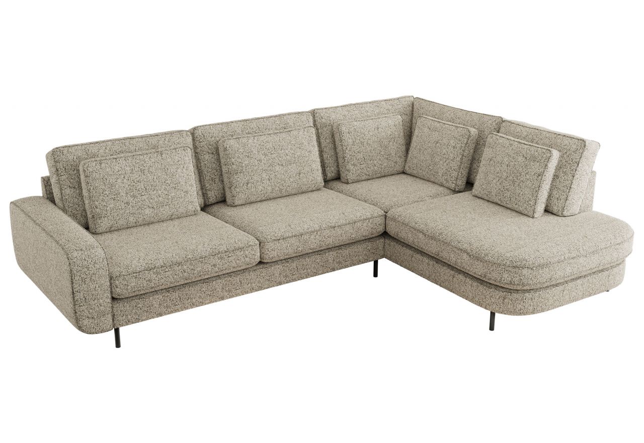 Narożnik CALENO L - strona prawa - beżowy, struktura