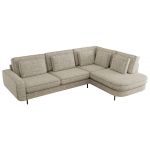 Narożnik CALENO L - strona prawa - beżowy, struktura