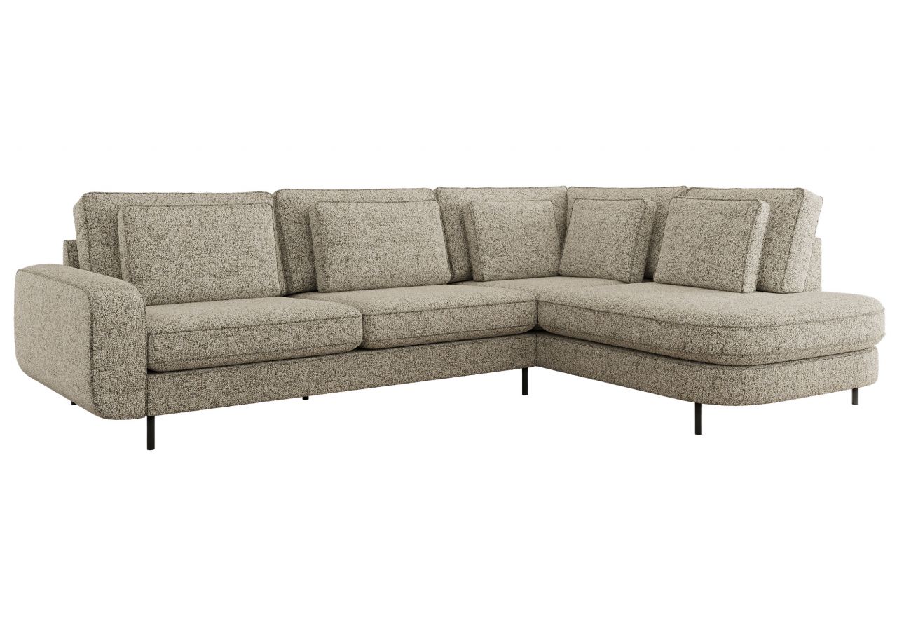 Narożnik CALENO L - strona prawa - beżowy, struktura