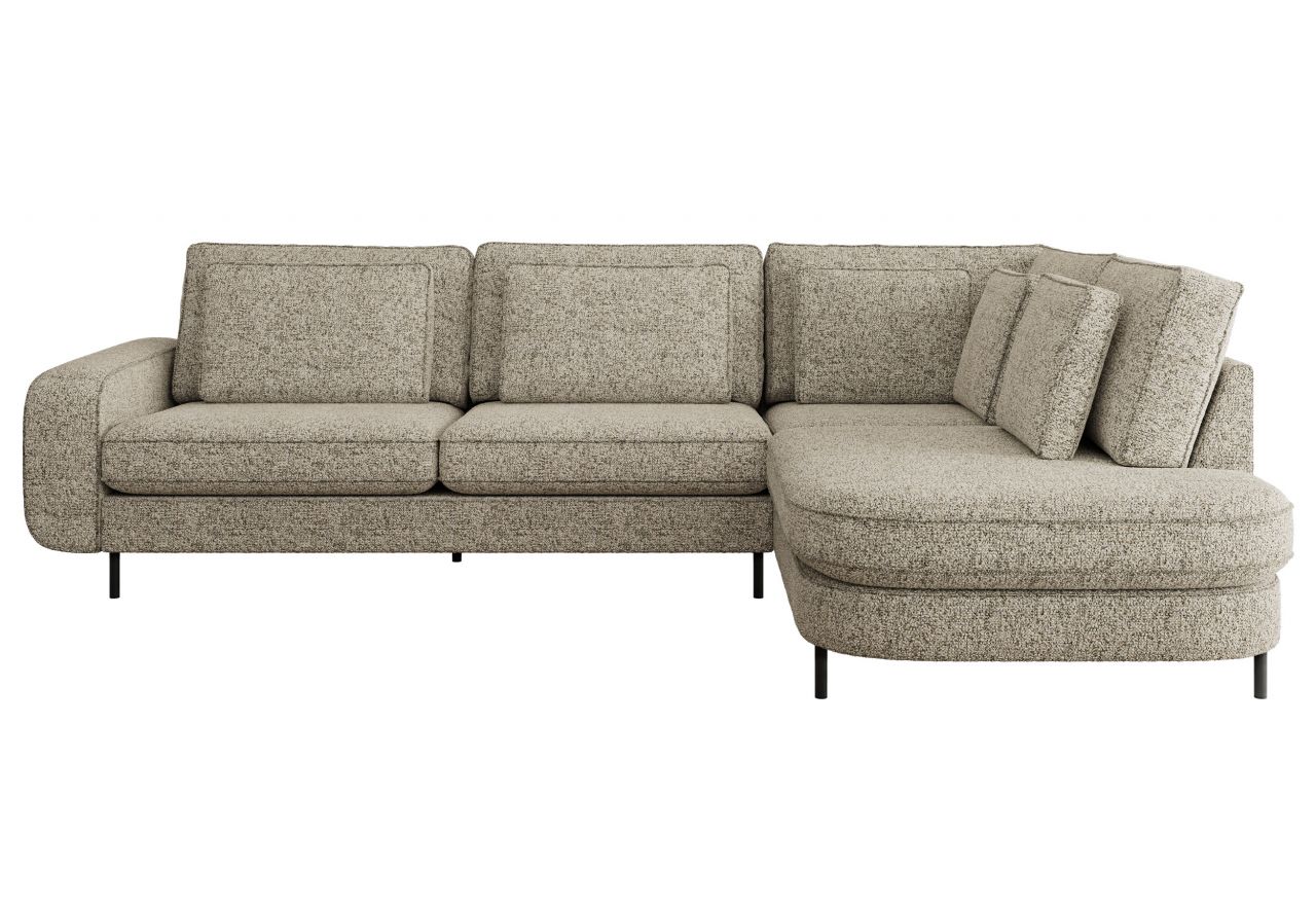 Narożnik CALENO L - strona prawa - beżowy, struktura