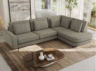 Narożnik CALENO L - strona prawa - szary, struktura