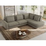 Narożnik CALENO L - strona prawa - szary, struktura